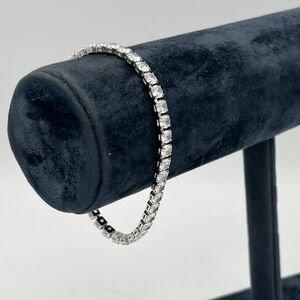 Silver Tone CZ Tennis Bracelet - 4MM 7.5”